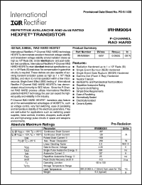 IRHM9064 datasheet: HEXFET transistor IRHM9064