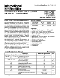 IRHNA8064 datasheet: HEXFET transistor IRHNA8064