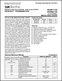 IRHN8130 datasheet: HEXFET transistor IRHN8130