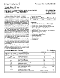 IRHN9130 datasheet: HEXFET transistor IRHN9130