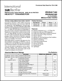 IRHNA8160 datasheet: HEXFET transistor IRHNA8160
