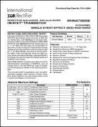 IRHNA7360SE datasheet: HEXFET transistor IRHNA7360SE