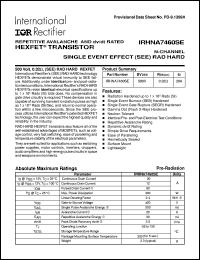 IRHNA7460SE datasheet: HEXFET transistor IRHNA7460SE