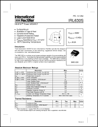 IRL630S datasheet: HEXFET power mosfet IRL630S