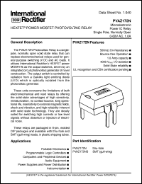 PVAZ172NS datasheet: HEXFET power mosfet photovoltaic relay PVAZ172NS