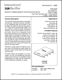 PVO402P-T datasheet: HEXFET power MOSFET photovoltaic relay PVO402P-T