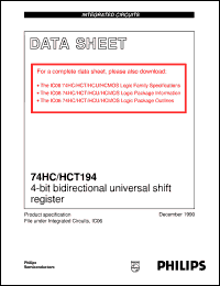 74HC194DB datasheet: 4-bit bidirectional universal shift register 74HC194DB