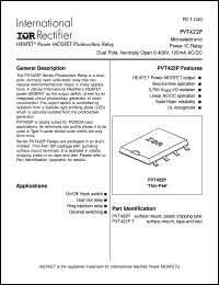 PVT422P-T datasheet: HEXFET power MOSFET photovoltaic relay PVT422P-T