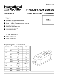 IRKDL45025S20 datasheet: Standard diode IRKDL45025S20