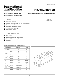 IRKH43016 datasheet: Thyristor/diode and thyristor/thyristor IRKH43016