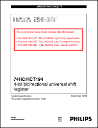 74HCT194N datasheet: 4-bit bidirectional universal shift register 74HCT194N