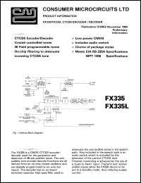 FX335 datasheet: CTCSS encoder/decoder FX335