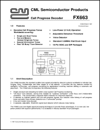 FX663D4 datasheet: Call progress detector FX663D4