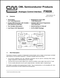 FX839P4 datasheet: Analogue control interface FX839P4