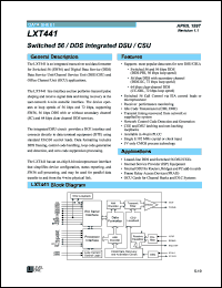 LXT441 datasheet: Switched 56/DDS transceiver LXT441