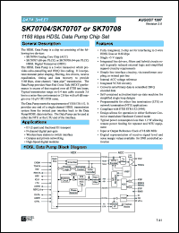 SK70707HDX datasheet: 1168 kbps HDSL data pump chip set SK70707HDX