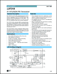 LXT318PE datasheet: E1 NTU/ISDN PRI  transceiver LXT318PE