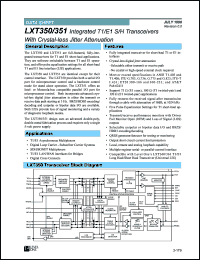 LXT350NE datasheet: Integrated T1/E1 S/H transceiver with crystal-less jitter attenuation LXT350NE