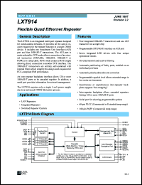 LXT914QC datasheet: Flexible quad ethernet repeater LXT914QC