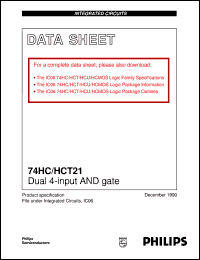 74HC21D datasheet: Dual 4-input AND gate 74HC21D