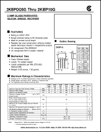 2KBP04G datasheet: 2 AMP glass passivated silicon bridge  rectifier 2KBP04G