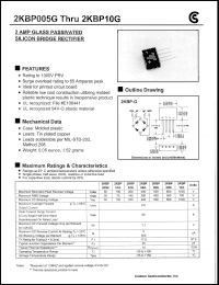 2KBP10G datasheet: 2 AMP glass passivated silicon bridge  rectifier 2KBP10G