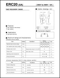 ERC20 datasheet: Fast rekoveru diode ERC20