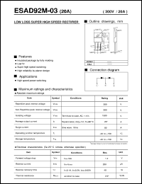 ESAD92M-03 datasheet: Low loss super high speed rectifier ESAD92M-03