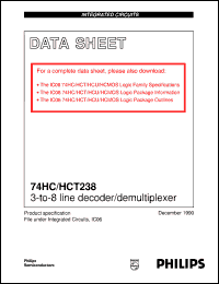 74HCT238U datasheet: 3-to-8 line decoder/demultiplexer 74HCT238U