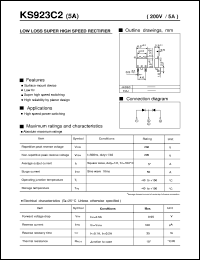 KS923C2 datasheet: Low loss super high speed rectifier KS923C2