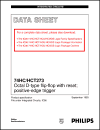 74HCT273PW datasheet: Octal D-type flip-flop with reset; positive-edge trigger 74HCT273PW