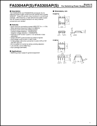 FA5304AS datasheet: Bipolar IC for switching power supply control FA5304AS