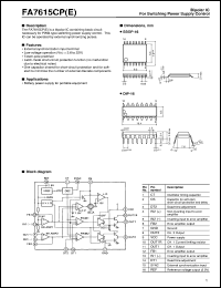 FA7615CP datasheet: Bipolar IC for switching power supply control FA7615CP