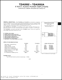 TDA2002V datasheet: 8 Watt audio power amplifier TDA2002V