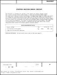 SAA1027 datasheet: Stepper motor drive circuit SAA1027