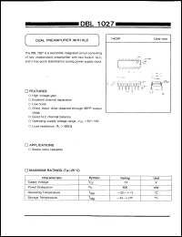 DBL1027 datasheet: Dual preamplifier with ALC DBL1027