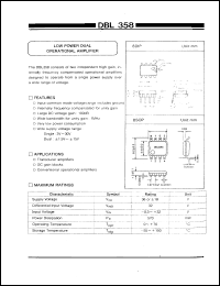 DBL358 datasheet: Low power dual operational amplifier DBL358