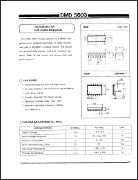 DMD5603-V datasheet: 10ch selector for cordless phone DMD5603-V