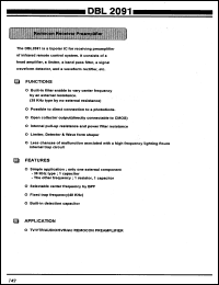 DBL2091 datasheet: Remocon receiver preamplifier DBL2091