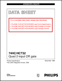 74HC32D datasheet: Quad 2-input OR gate 74HC32D