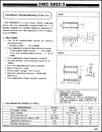 DMD5802 datasheet: Universal programmable dual PLL DMD5802