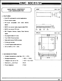 DMC60C51 datasheet: CMOS single component 8-bit microcomputer DMC60C51