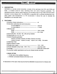 DMC6830 datasheet: Remote controller transmitter DMC6830