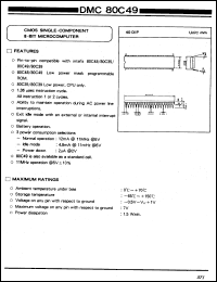 DMC80C39 datasheet: CMOS single component 8-bit microcomputer DMC80C39