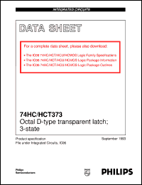 74HC,HCT373 datasheet: Octal D-type transparent latch; 3-state 74HC,HCT373
