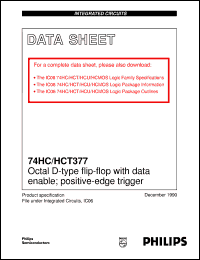 74HCT377N datasheet: Octal D-type flip-flop with data enable; positive-edge trigger 74HCT377N