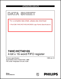 74HCT40105D datasheet: 4-bit x 16-word FIFO register 74HCT40105D