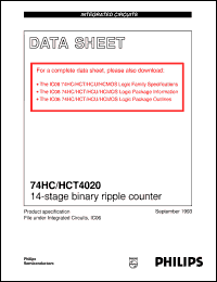 74HC4020D datasheet: 14-stage binary ripple counter 74HC4020D