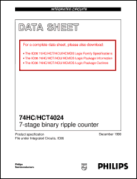 74HC4024N datasheet: 7-stage binary ripple counter 74HC4024N