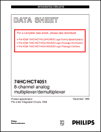 74HC4051U datasheet: 8-channel analog multiplexer/demultiplexer 74HC4051U